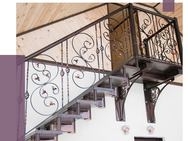 Кованые лестницы в Гагарине от 81151 руб. под ключ