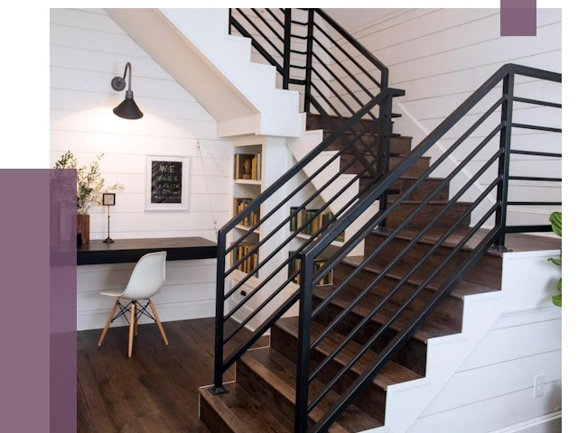 Перила для лестницы в доме в Гагарине от 7543 руб. — ПРОЛЁТ-Ггр