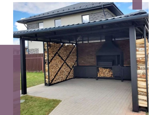 Навесы для барбекю в Гагарине от 12953 руб. под ключ | ПРОЛЁТ-Ггр