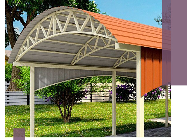 Навесы из профнастила под ключ в Гагарине — установка и монтаж