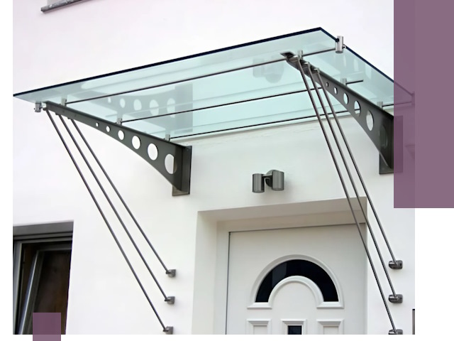 Козырьки над входом под ключ в Гагарине — изготовление и монтаж