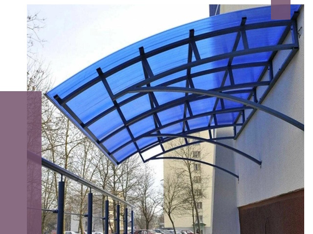 Козырьки из поликарбоната в Гагарине от 4370 руб. под ключ | ПРОЛЁТ-Ггр