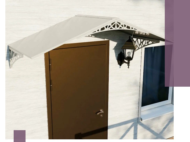 Металлические козырьки на входы и террасы в Гагарине