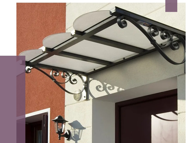 Односкатные козырьки в Гагарине от 8531 руб.  | ПРОЛЁТ-Ггр