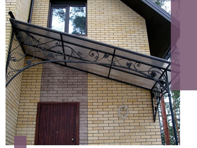 Односкатные козырьки из металла под ключ в Гагарине