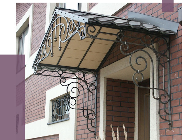 Двускатные козырьки в Гагарине под ключ от 13005 руб.