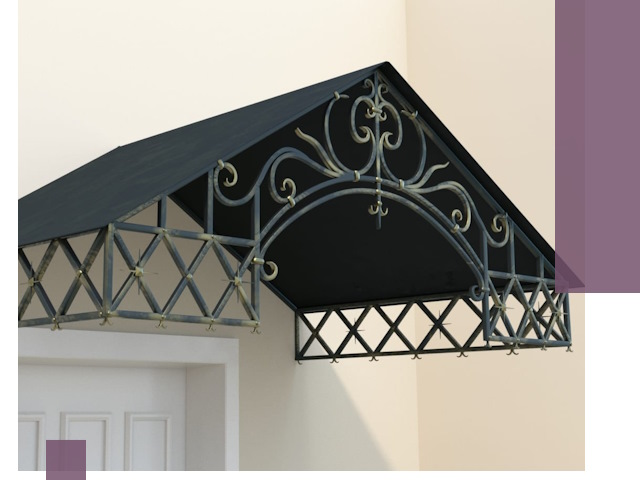 Двускатные металлические козырьки под ключ в Гагарине